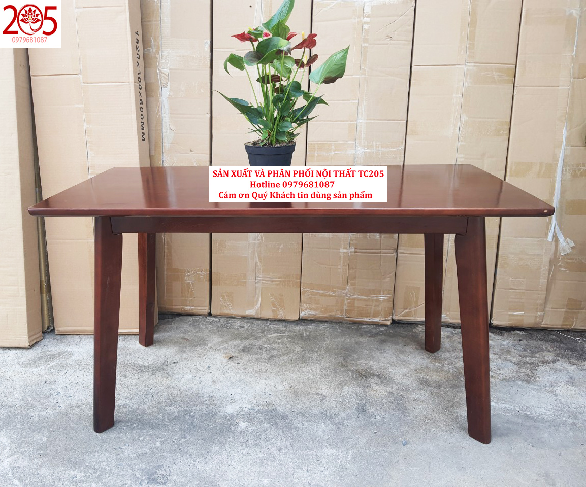 BÀN SOFA CHÂN DẸP GỖ CAO SU 100% - RUBBER WOOD TABLE