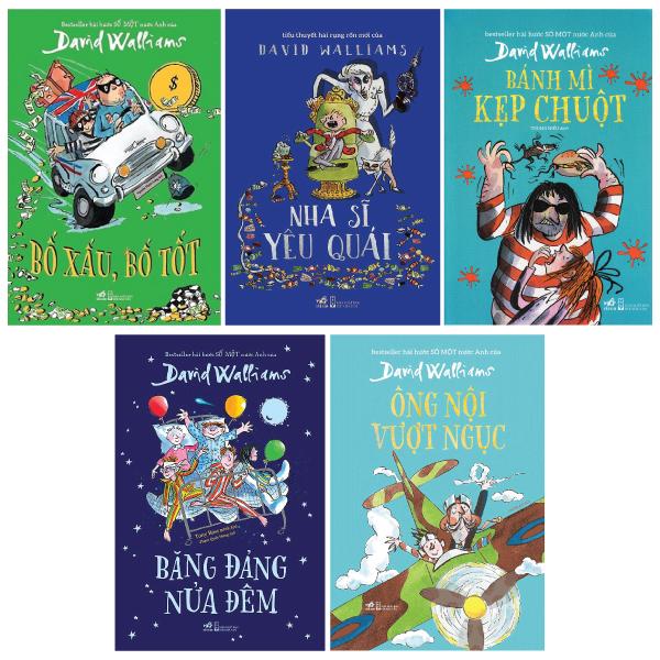 Combo Sách David Walliams: Ông Nội Vượt Ngục + Bố Xấu Bố Tốt + Băng Đảng Nửa Đêm + Bánh Mì Kẹp Chuột + Nha Sĩ Yêu Quái