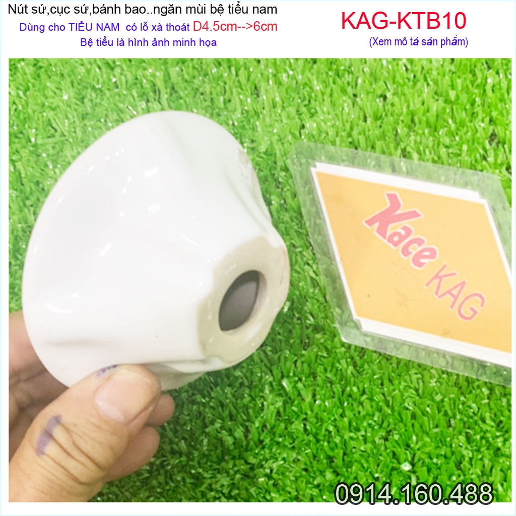 Nắp sứ ngăn mùi chống hôi bồn tiểu nam KAG -KTB10, Nút chặn sứ trắng chống hôi cho bệ tiểu nam lỗ thoát 4.5-6cm-HÀNG Y HÌNH