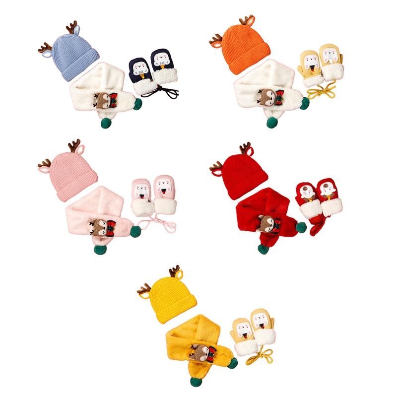 Mùa Đông Mũ Khăn Trẻ Em Găng Tay Hay Bé Găng Tay Cho Bé Với Sừng Hươu Cho Bé Trai Bé Gái Từ 1-3 Cho Bé khăn Phượt