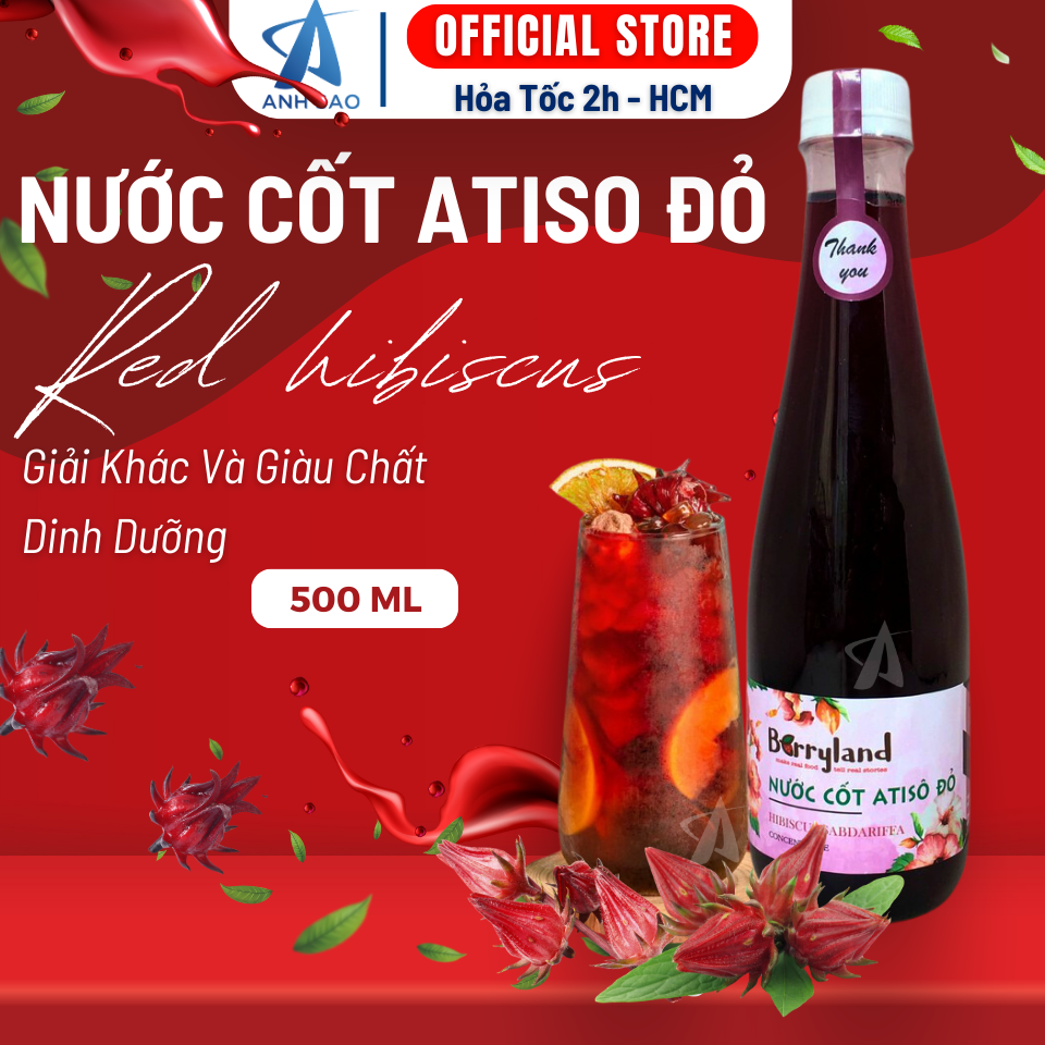 Nước cốt hoa Atiso đỏ BerryLand 500ml