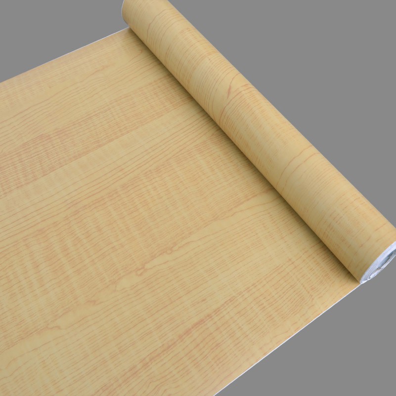 Combo 10 mét giấy dán tường, decal dán tường trang trí nhà cửa VÁN VÀNG KHÔNG SỌC khổ 45cm