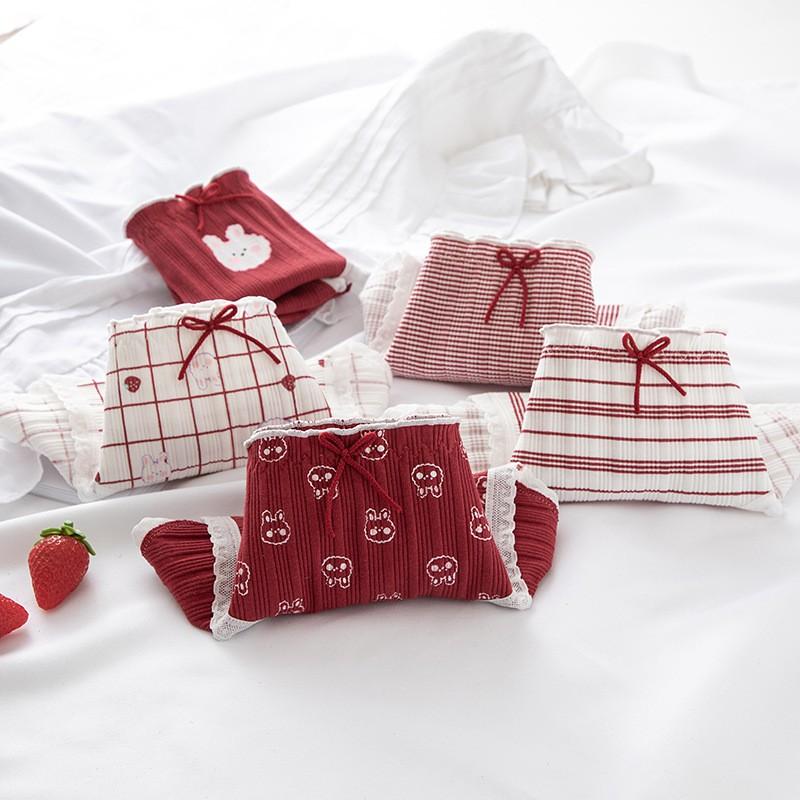 Quần Lót Nữ Cotton Dâu Tây Kháng Khuẩn Ngang Eo  Hàng Loại Đẹp.