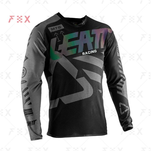 Nam Xuống Dốc Áo Xe Đạp MTB Áo Sơ Mi Offroad DH Xe Máy Jersey Cảo Tháo Quần Áo Thể Thao Xe Đạp Đua Mtb Leat Racing Color: 8 Size: XS
