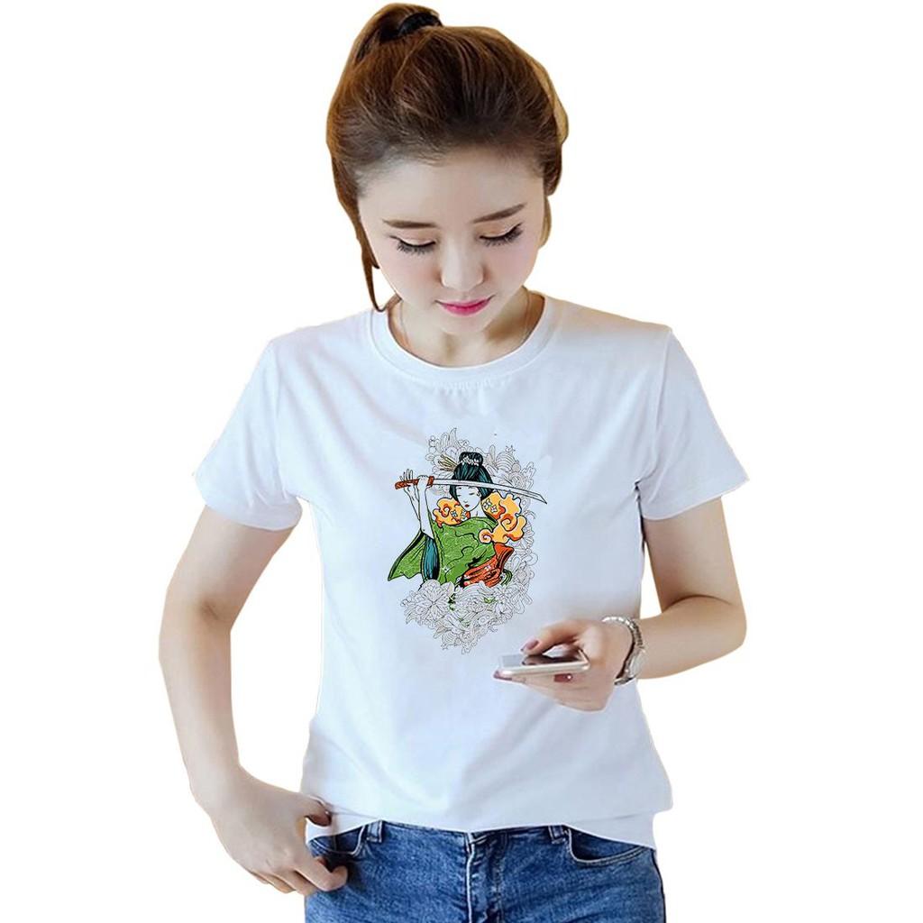 Áo thun nữ đẹp form rộng in hình cô gái Nhật vải dày mịn