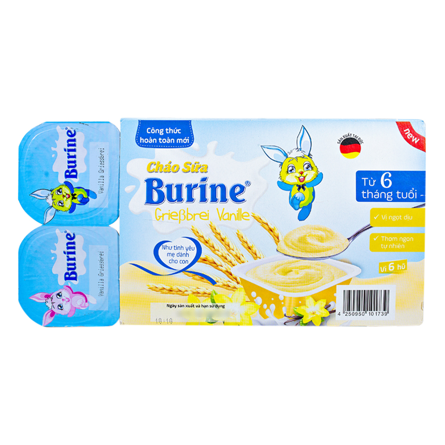 Cháo Sữa Burine Vị Vani (Vỉ 6 x 50g)