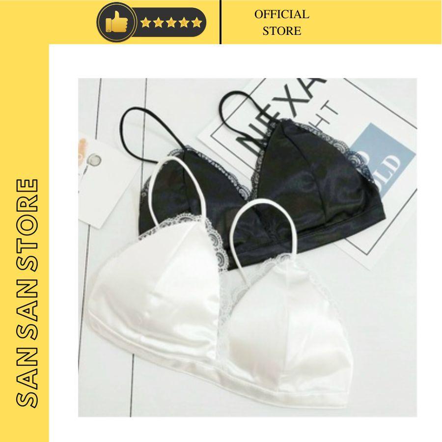 Áo bra Áo lót nữ bralette satin trơn mịn có khóa cài sau quyến rũ 9605