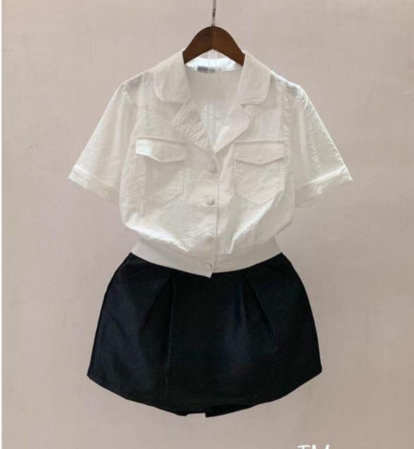 Mẫu Mới Siêu Phẩm Áo Croptop Cổ Vest