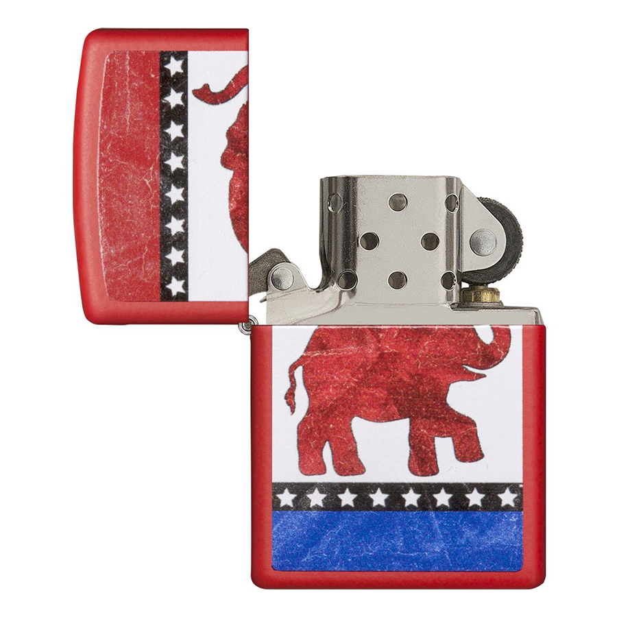 Bật Lửa Zippo 29167 - Republican Party Elephant Red Matte