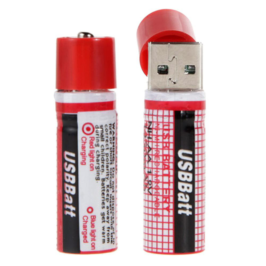 Bộ 2 Pin Sạc AA 1.2V - 1.450mAh Tích Hợp Cổng Sạc USB Tiện Dụng
