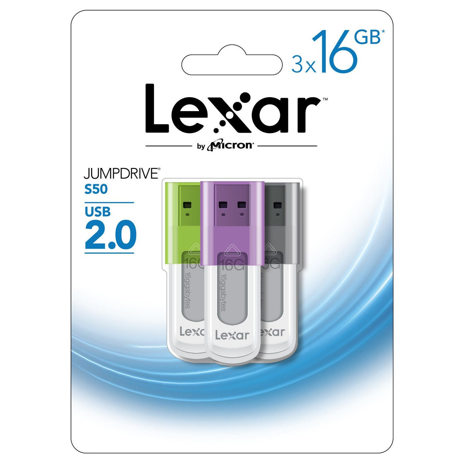 Combo 3 x USB Lexar JumpDrive s50 16GB ( Nhiều màu) - USB 2.0 - Hàng nhập khẩu