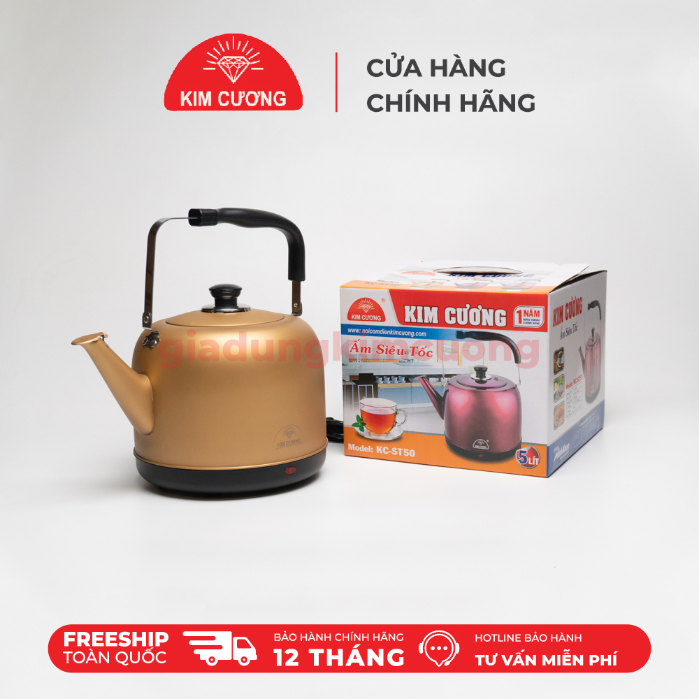 Ấm Đun Nước 5 Lít Kim Cương - Ấm Điện Đun Nhanh - Hàng Chính Hãng