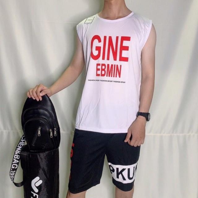 Sét Bộ Thể Thao Ba Lỗ Cá Tính GINE Dành Cho Nam Và Nữ Có 2 Size M Dưới 55kg L Dưới 70kg