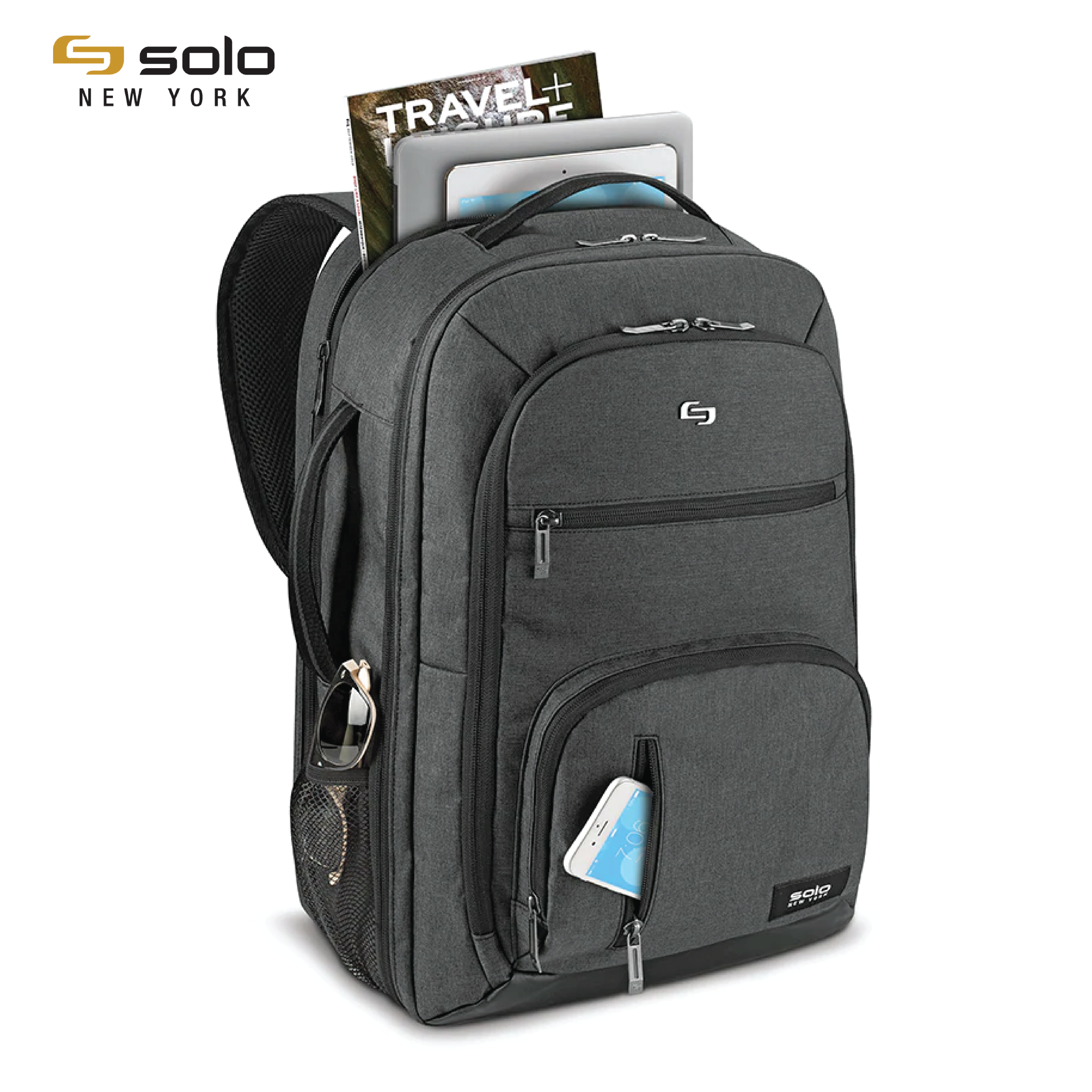 Balo Solo Grand Travel TSA - 17 inch - Đen - UBN780-10 Phù hợp du lịch ngắn ngày - Công tác . Bảo hành chính hãng 5 năm