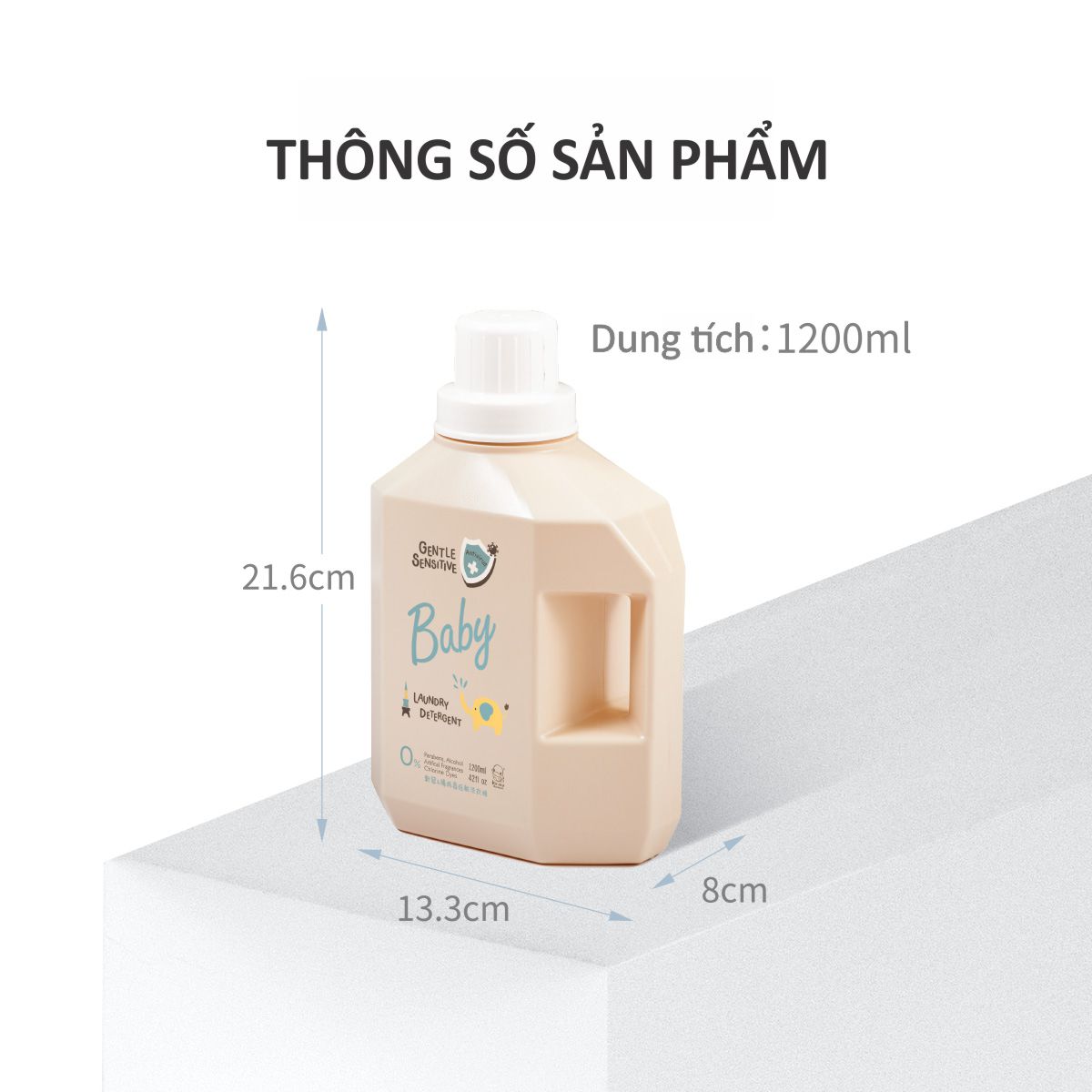 NƯỚC GIẶT QUẦN ÁO EM BÉ KHÁNG KHUẨN CHO DA NHẠY CẢM - GENTLE ENZYME/GENTLE SENSITIVE - 1200ML