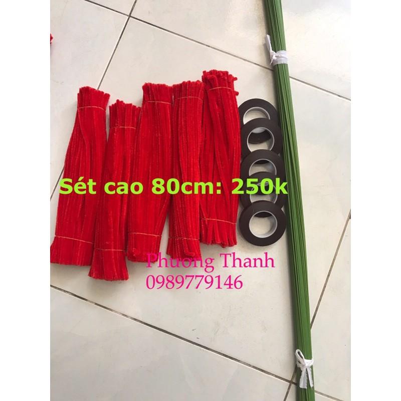 sét làm nụ tầm xuân 100 cành cao 80cm