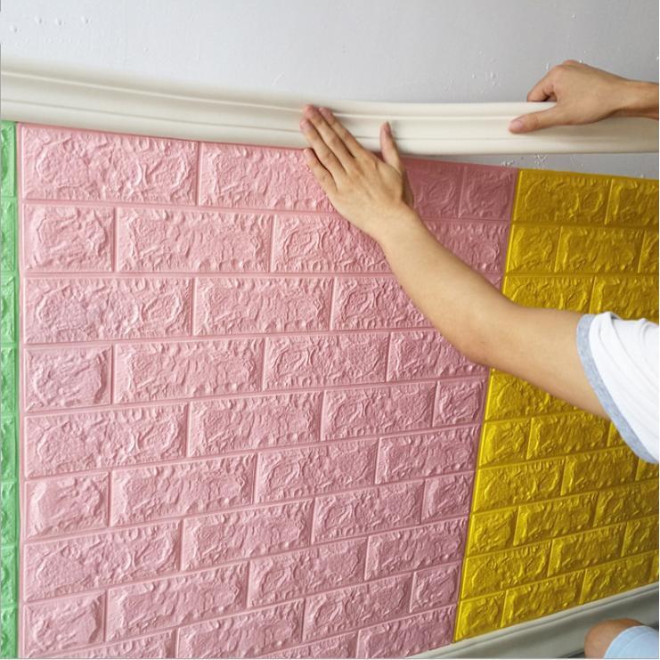 Xốp dán tường viền cao su khổ 6cm x 5 Mét - màu trắng