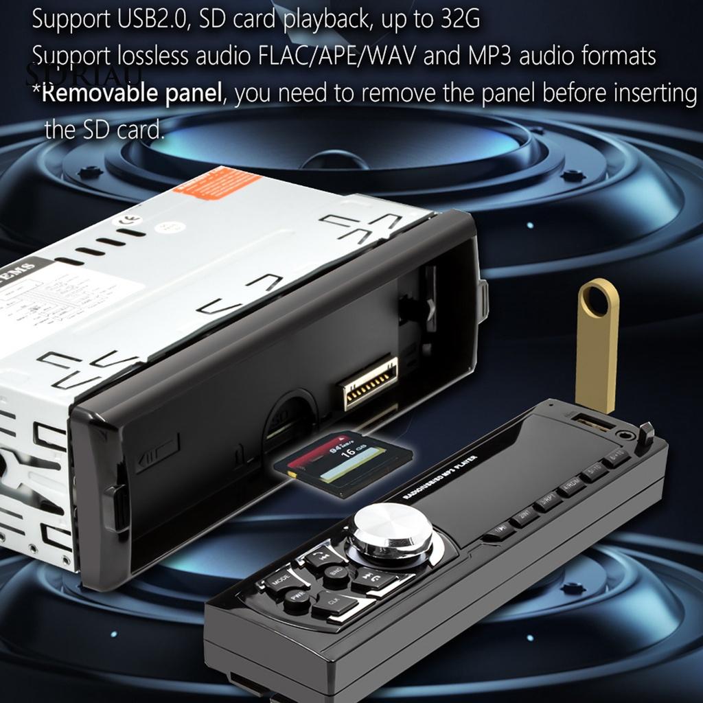 *QCDZ* 1781E Detachable Single Din Car Radio MP3 Player Reliable Auto Bluetooth Wireless FM Radio Music Player for 12V Vehicles