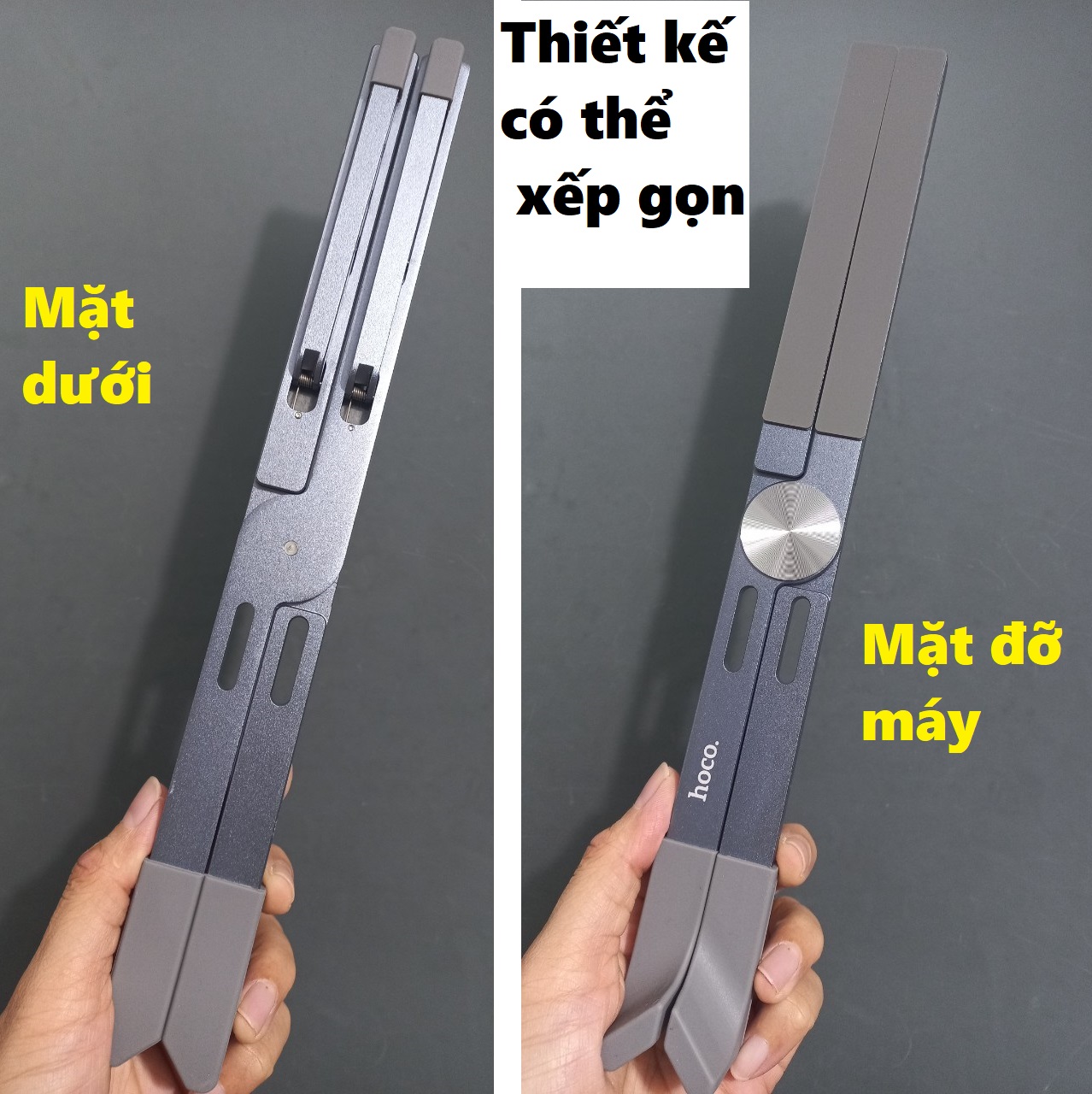 Giá đỡ kệ nâng cho laptop hợp kim nhôm có thể xếp gọn 5 mức nâng hoco PH51 _ hàng chính hãng
