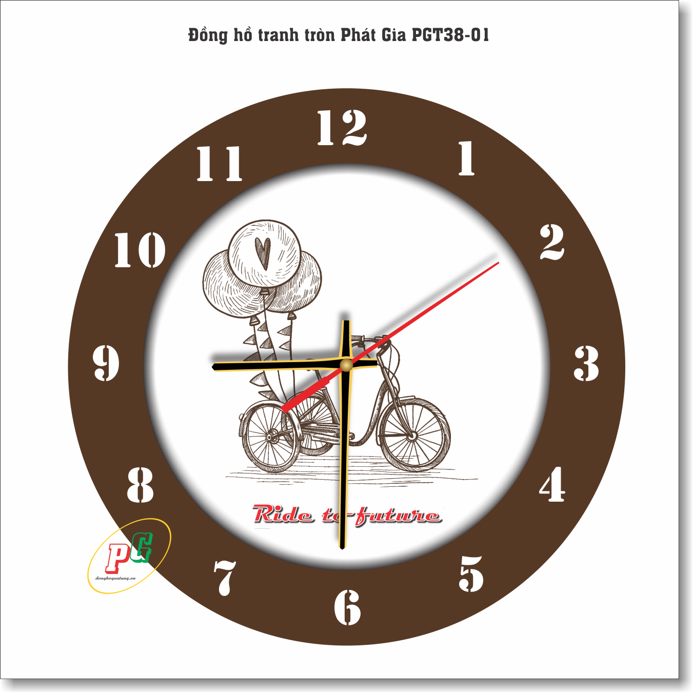 Đồng hồ treo tường, đồng hồ tranh treo tường, đồng hồ dạng tròn, đồng hồ độc lạ, đồng hồ treo phòng khách, phòng ngủ, nhà bếp, đồng hồ tranh quà tặng Phát Gia PGT38-01