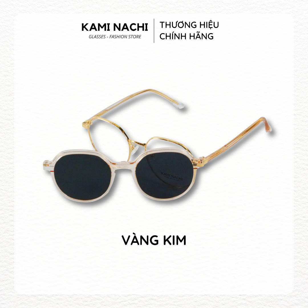 Gọng kính Clip On phiên bản nửa lục giác lớn đa năng, cắt được cận KAMI NACHI T8310