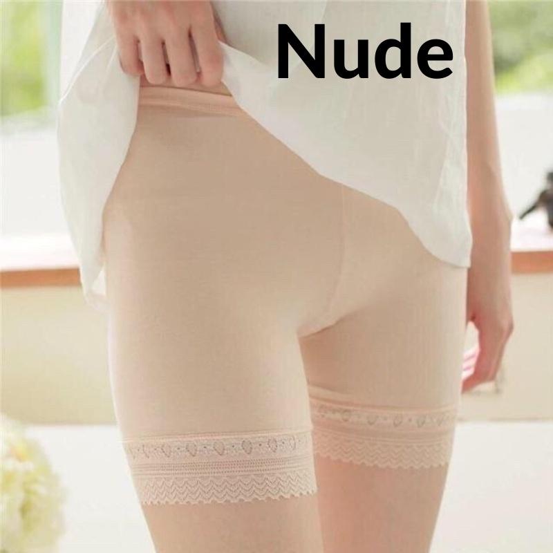 Quần mặc váy cotton lạnh pha ren mặc trong váy chất cotton phối ren đùi