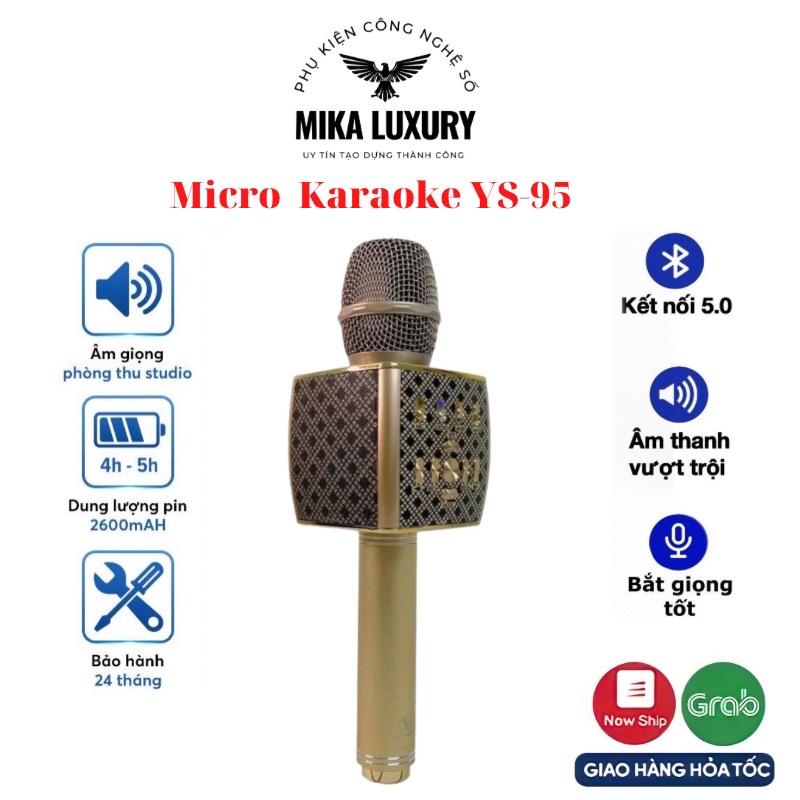 Micro Kèm Loa Bluetooth YS-95,Tích Hợp Loa Bass Hay Không Dây, Livestream Hỗ Trợ Thẻ Nhớ, USB Bảo Hành 12 Tháng