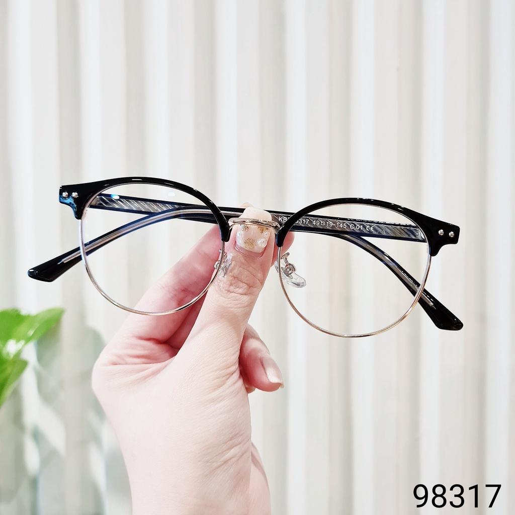 Gọng kính cận cao cấp nam nữ mắt tròn LILYEYEWEAR thiết kế phong cách màu sắc thời trang 98317