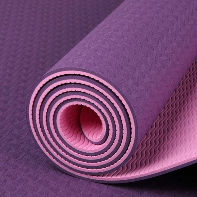 Thảm Tập Yoga TPE 2 Lớp 6mm Siêu Bền, Thảm Yoga Hàng Cao Cấp Chuyên Dùng Cho Phòng Tập Y11