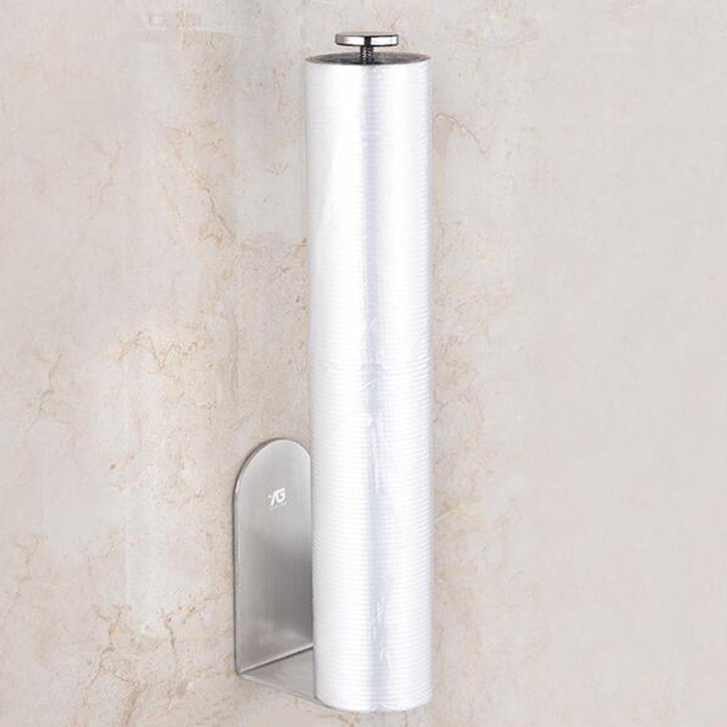 2 pcs Stainless Wall Mounted Paper Towel Roll Holder Kitchen Storage 26cm