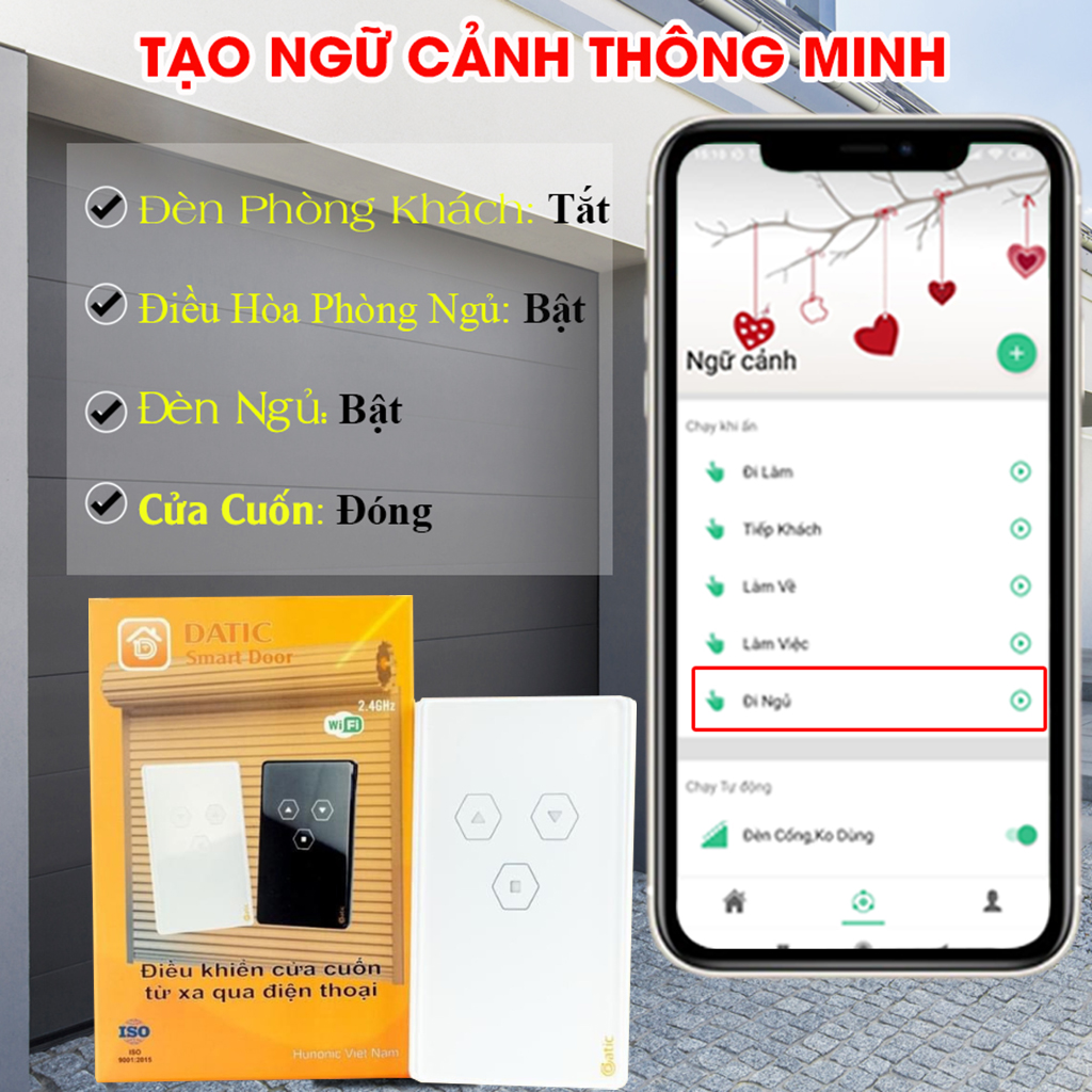 Công Tắc Cửa Cuốn Thông Minh Datic Door, Công Tắc Cửa Cuốn Điều Khiển Từ Xa Bằng Điện Thoại - DTDOOR