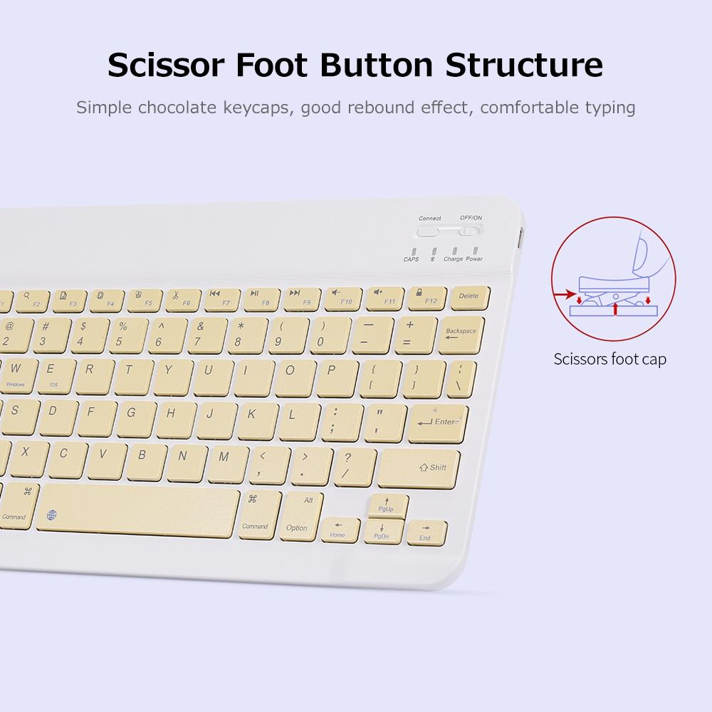 10in Portable BT Keyboard Mouse Combo 78 Keys Rechargeable Mini Keyboard 3-gear DPI Adjustable Mouse Wide Compatibility
