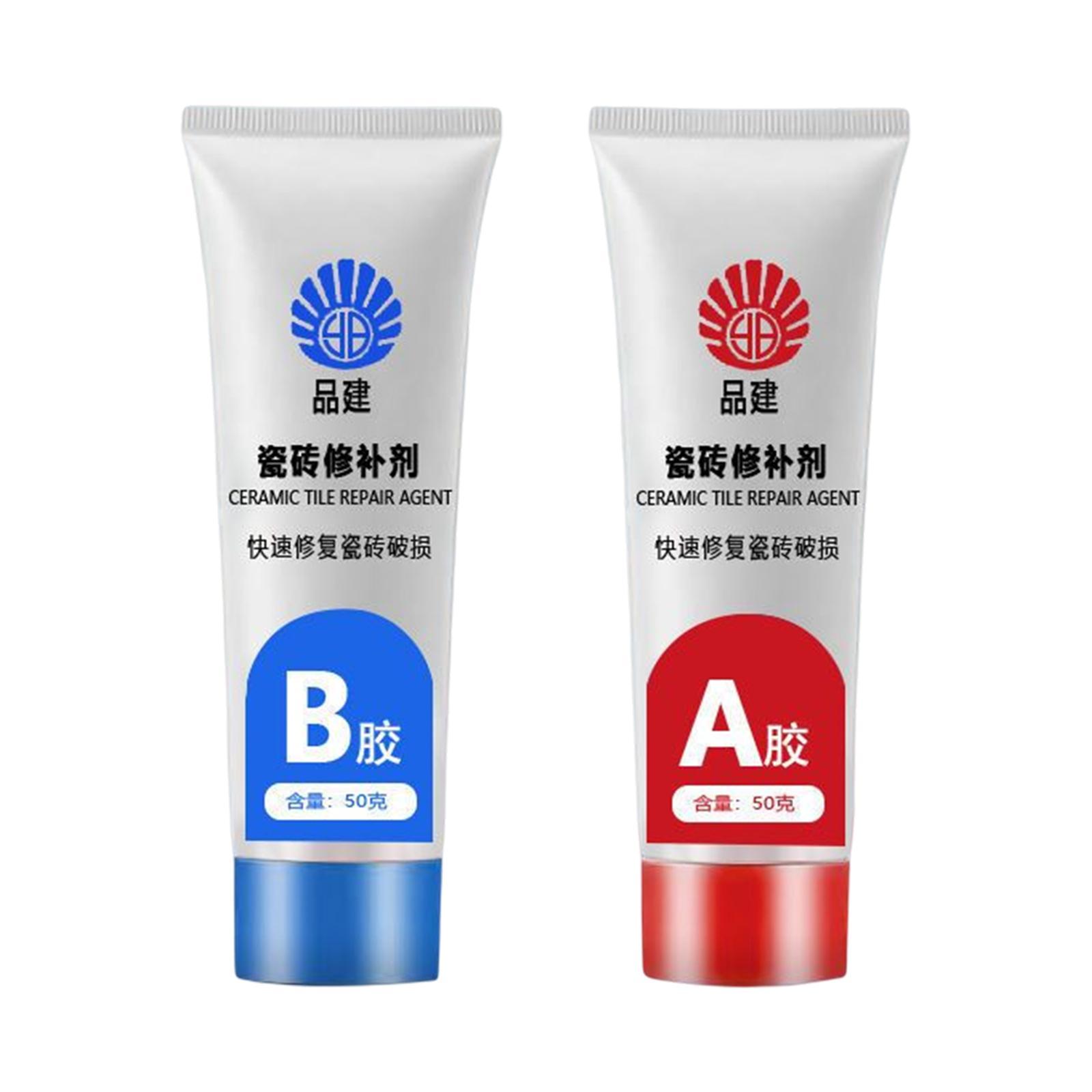 2x Tile Repair Agent Tub Repair Fix Hole Ceramic Repair Paste for Bathtub Toilet Shower