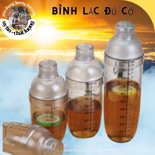 Bình Lắc Cocktail Shaker Nhựa Loại Tốt cái size 530ml
