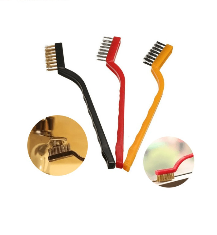 Set 3 bàn chải sắt nhỏ làm sạch, đánh bóng kim loại rỉ sét - 577