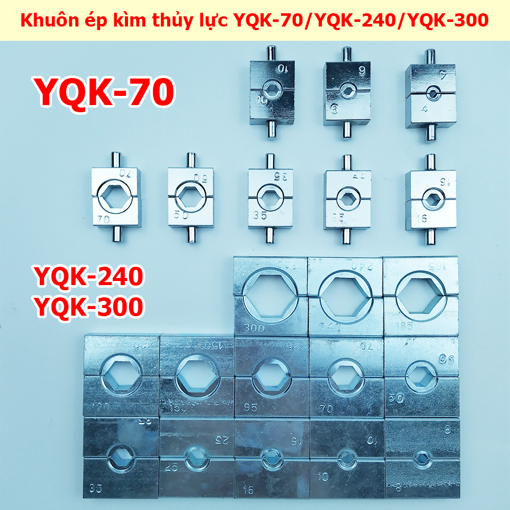 Khuôn ép cos cho kìm thủy lực Y Q K-70 Y Q K-240 Y Q K-300 khuôn lục giác đầu ép cos bộ khuôn bấm cos