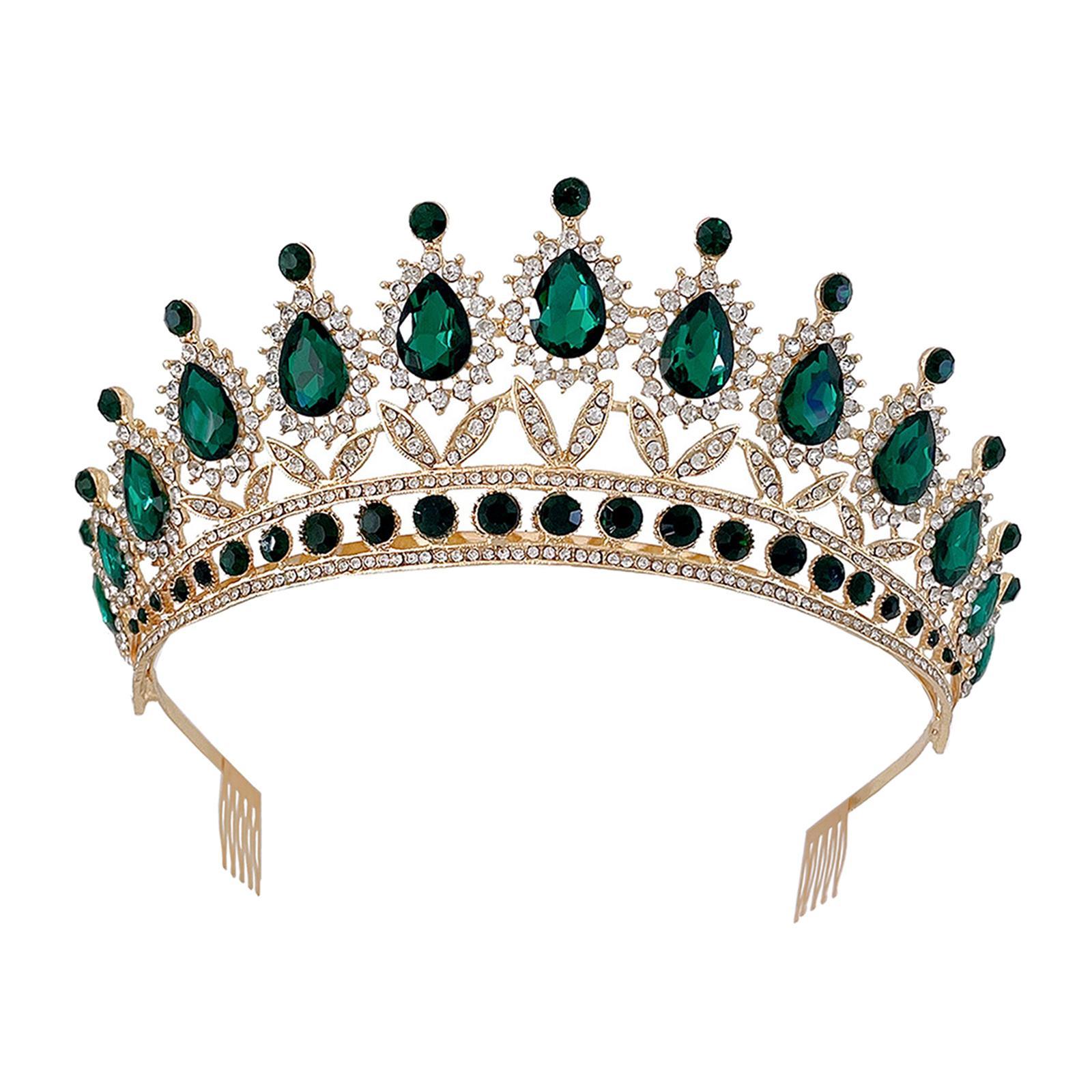 Tiara Crown with Comb Baroque Gifts Gorgeous Tiara Crown for Party Birthday