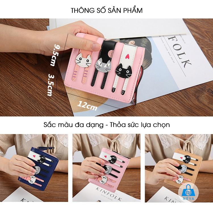 Ví Nữ 3 mèo dễ thương xinh xắn dây kéo NEVA8254