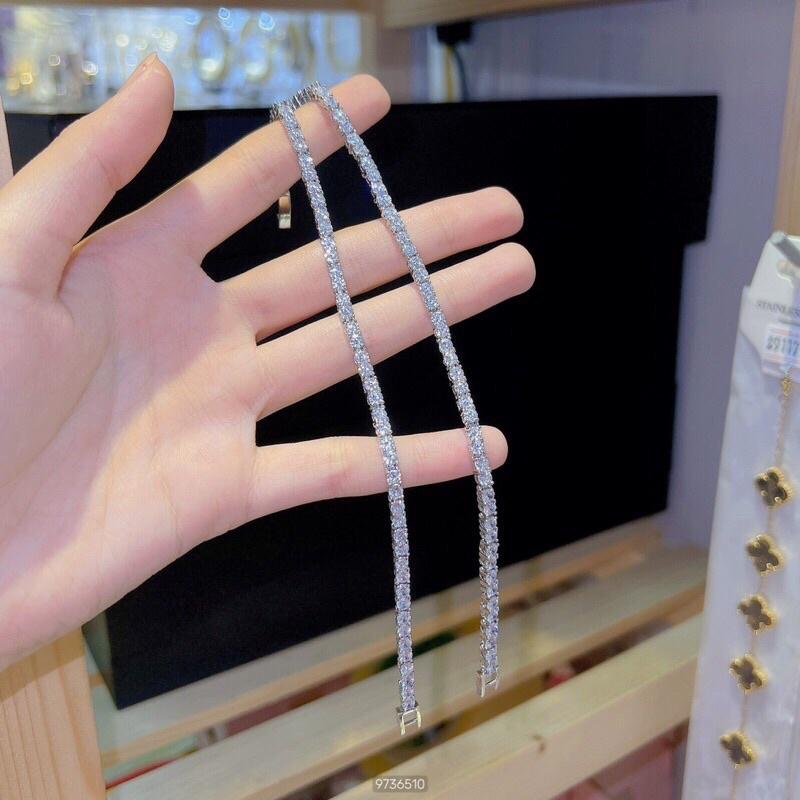 Lắc tay xoàn 2 ly xi bạch kim siêu sáng