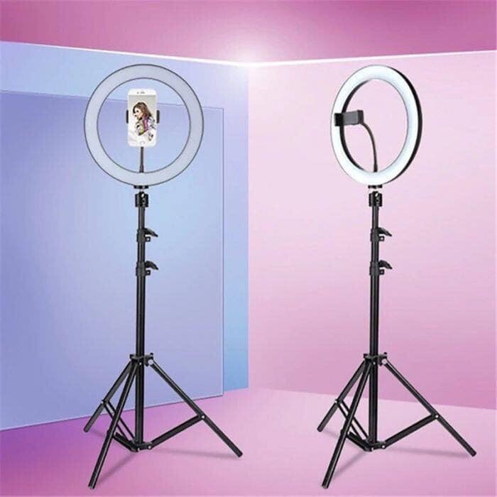 Bộ tripod, giá đỡ livestream có đèn Led 3 chế độ (26cm), kèm kẹp điện thoại - Hỗ trợ ánh sáng chụp ảnh, livestream, quay tiktok hiêu quả - Hàng chính hãng