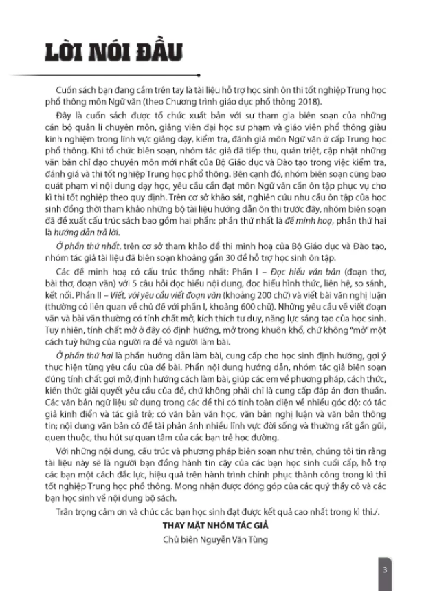 Sách - Đề Ôn Thi Tốt Nghiệp Trung Học Phổ Thông - Môn Ngữ Văn (Theo Chương Trình Giáo Dục Phổ Thông 2018) - ảnh 3