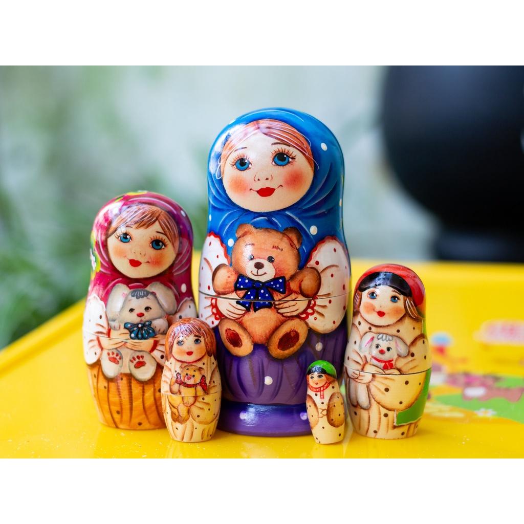 (SIÊU CUTE) BỘ BÚP BÊ NGA MATRYOSHKA 5 LỚP 15CM 