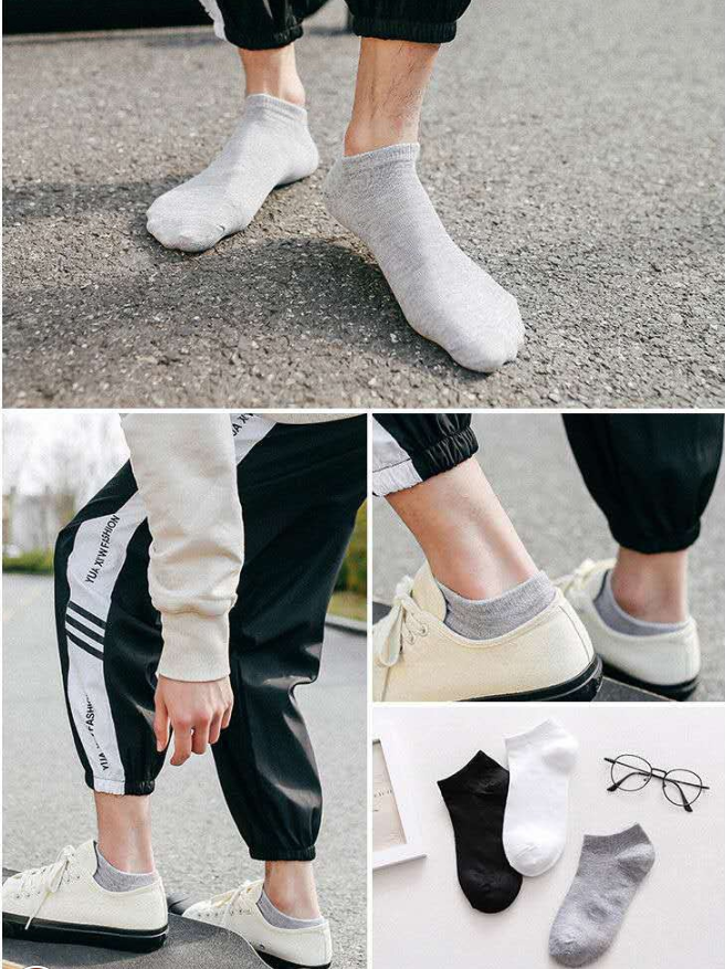 Vớ thuyền màu trơn thời trang cho nam,One size fits all