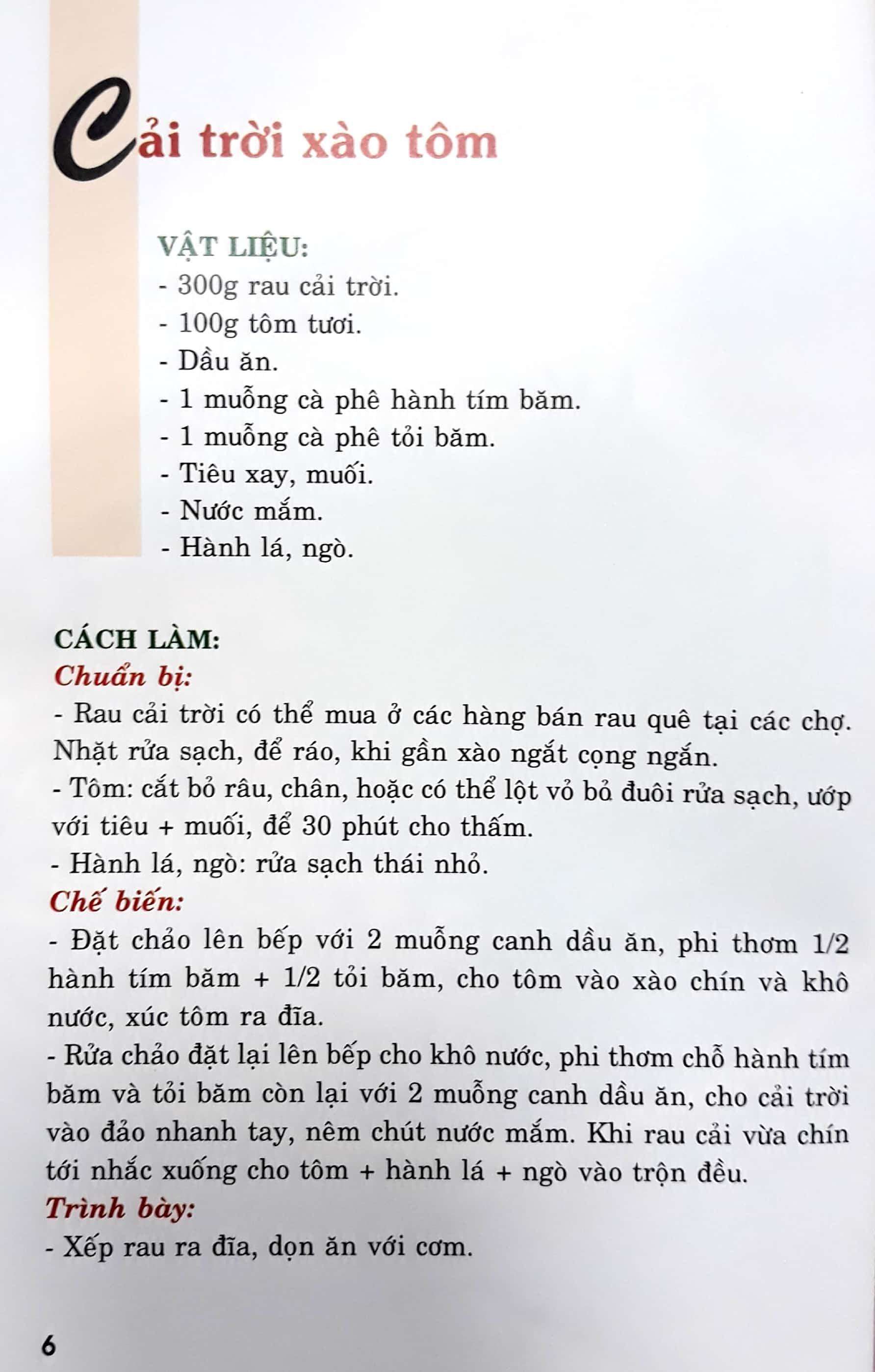 Sách Thực Đơn Món Ăn Hàng Ngày - Tập 1