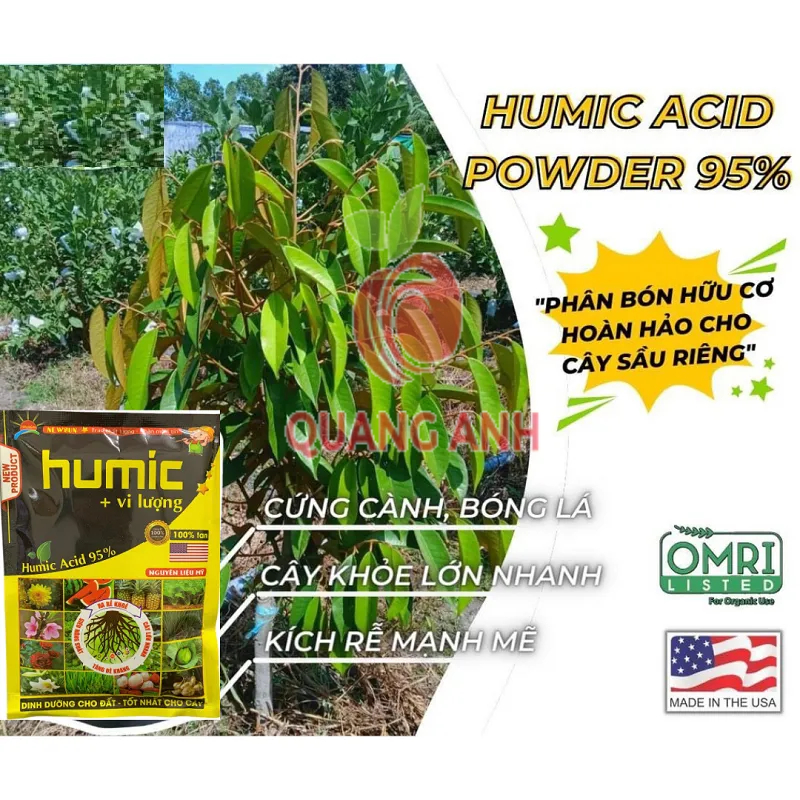 Phân Bón Kích Rễ Humic Acid Powder 95% + vi Lượng - nhập khẩu từ Mỹ - gói 100Gr