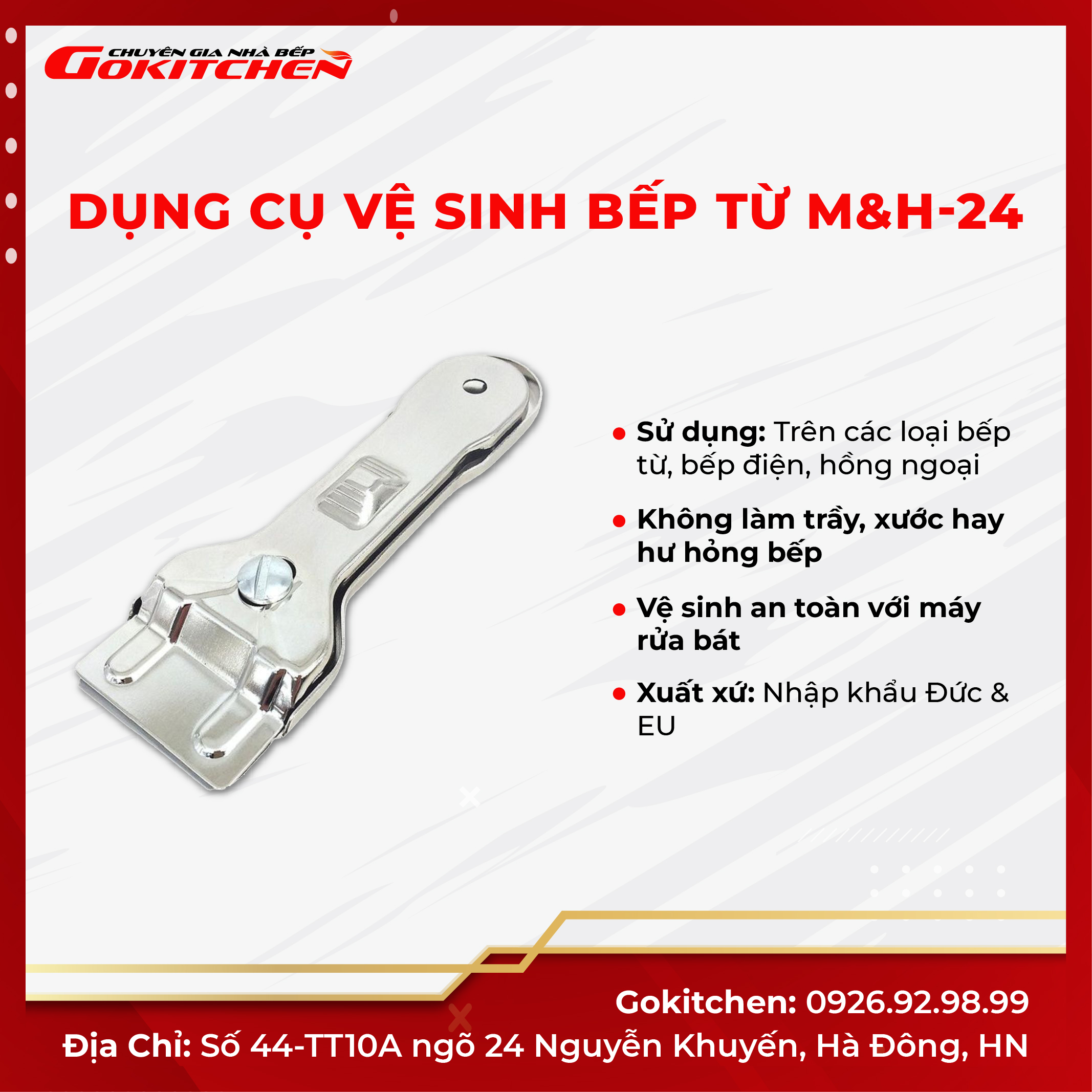 Dụng cụ vệ sinh bếp từ M&H 24 đánh bay mọi vết bẩn - Gokitchen