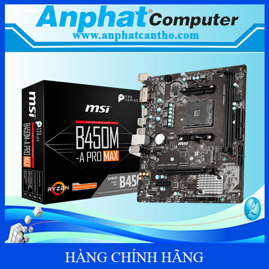 Bo mạch chủ Main MSI B450M-A PRO MAX Socket AM4 - Hàng Chính Hãng