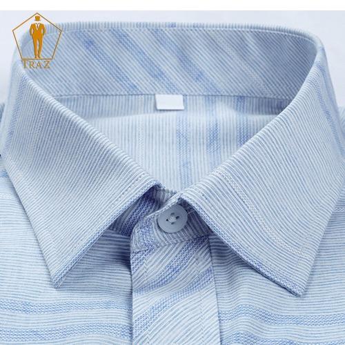 Áo Sơ Mi Nam Họa Tiết Karo Trung Niên TRAZ Dài, Ngắn Tay Vải Cotton111