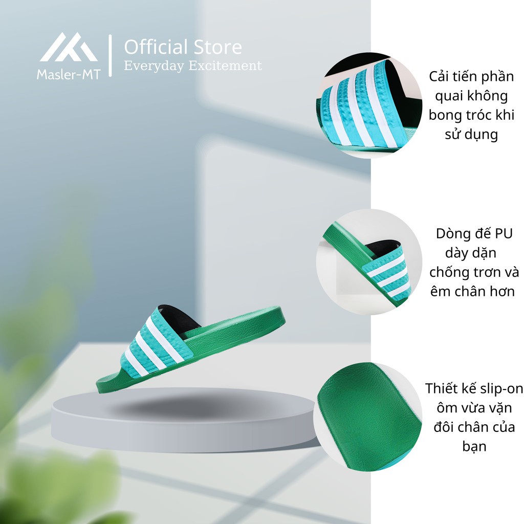 Dép bánh mì nam nữ xanh lá thể thao dép quai ngang M Masler MT chống trượt êm chân và khử mùi cao cấp