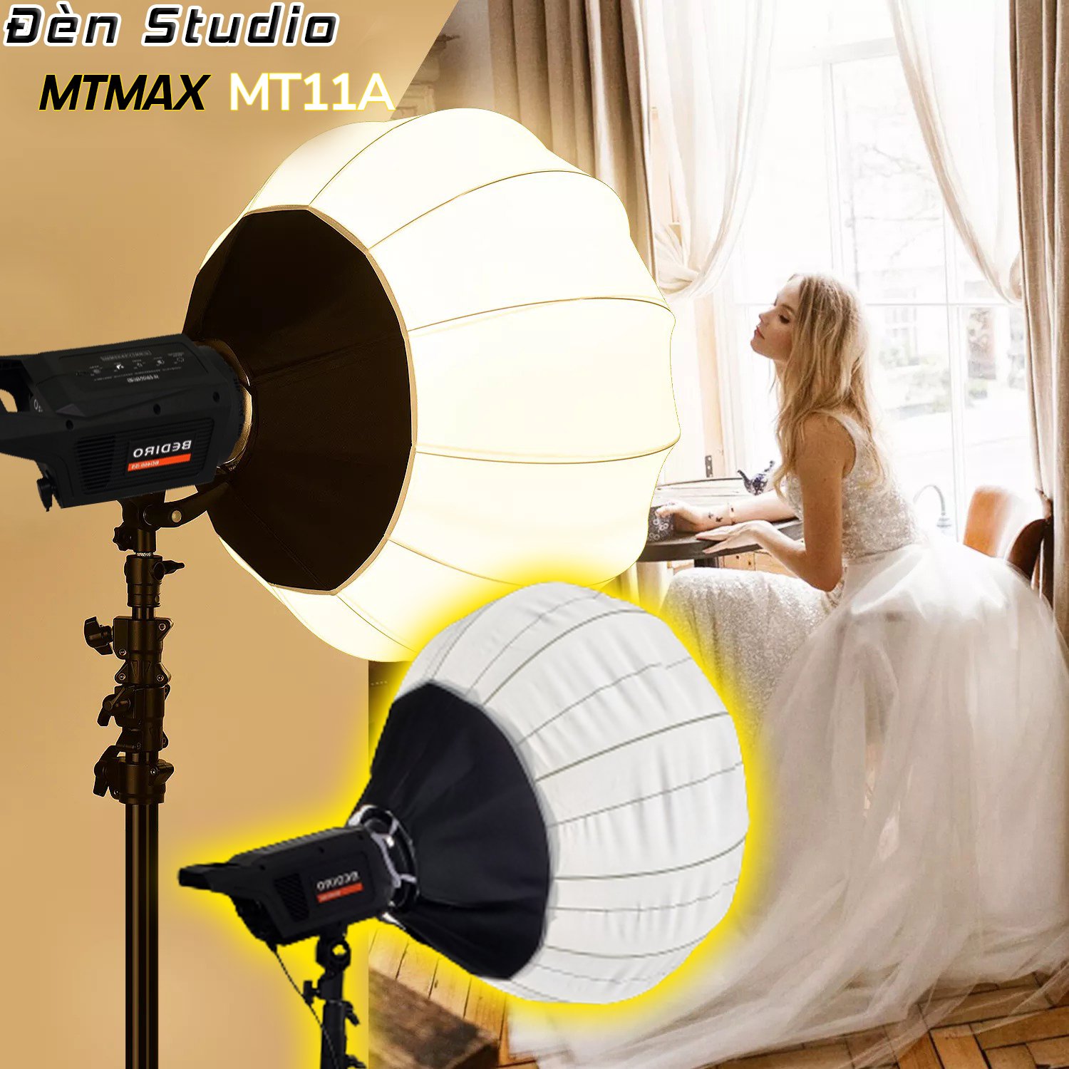 Đèn mặt trăng softbox  MT11A kèm chân đèn chắc chắn chuyên chụp ảnh studio quay phim make up phun xăm thẩm mỹ hair salon quay tiktok bán hàng online hàng nhập khẩu